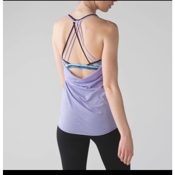 Lululemon Tops - Lululemon Lighten Up Tank Heathered Lilac / Blurry Belle Multi / Deep Zinfandel